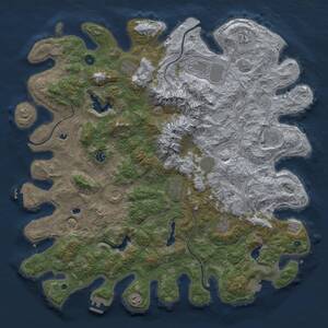 Thumbnail Rust Map: Procedural Map, Size: 5000, Seed: 1226727683, 17 Monuments