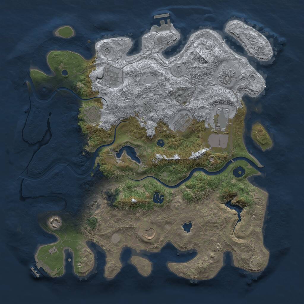 Rust Map: Procedural Map, Size: 4000, Seed: 721202330, 15 Monuments