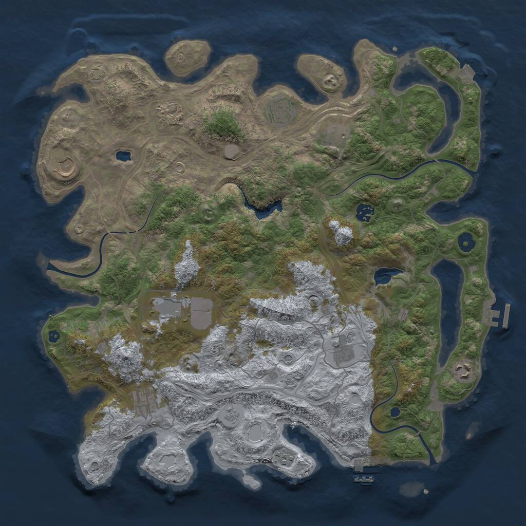 Rust Map: Procedural Map, Size: 4300, Seed: 3463, 16 Monuments