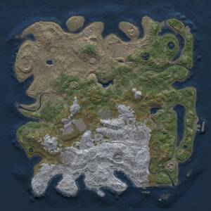 Thumbnail Rust Map: Procedural Map, Size: 4300, Seed: 3463, 16 Monuments