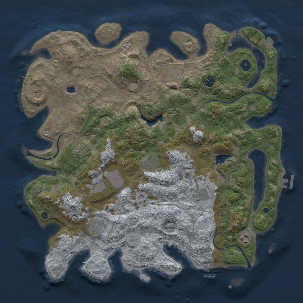 Rust Map: Procedural Map, Size: 4300, Seed: 3463, 16 Monuments