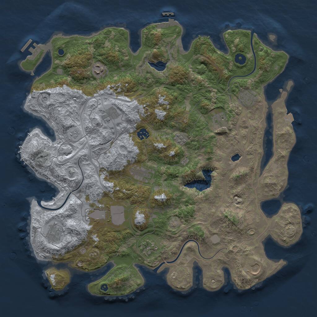 Rust Map: Procedural Map, Size: 4250, Seed: 1186328127, 17 Monuments