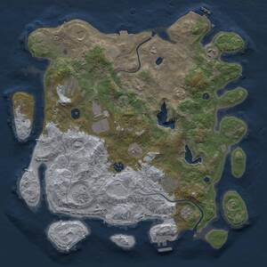 Thumbnail Rust Map: Procedural Map, Size: 4000, Seed: 1331172310, 14 Monuments