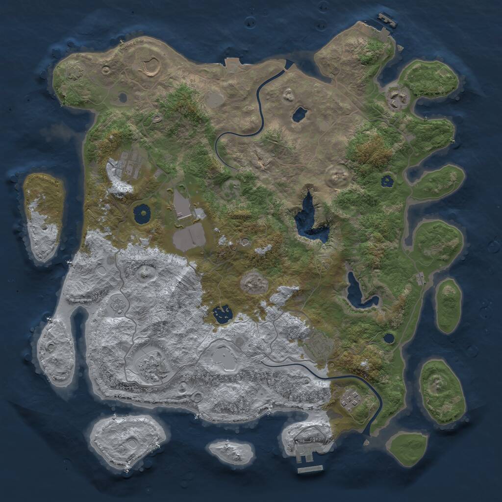 Rust Map: Procedural Map, Size: 4000, Seed: 1331172310, 14 Monuments