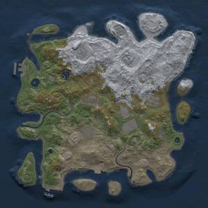 Thumbnail Rust Map: Procedural Map, Size: 3650, Seed: 870359463, 14 Monuments