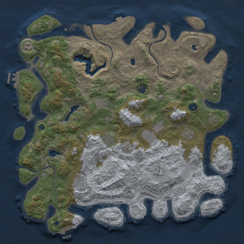 Rust Map: Procedural Map, Size: 4500, Seed: 9696311, 16 Monuments