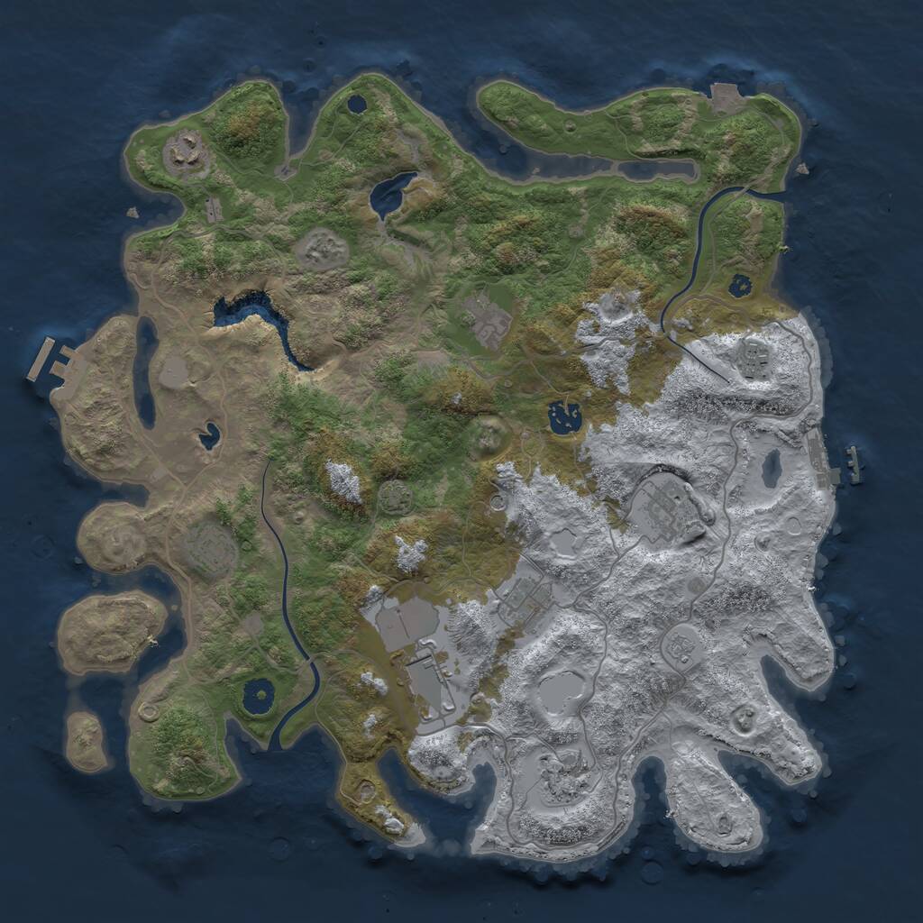 Rust Map: Procedural Map, Size: 4000, Seed: 866157638, 15 Monuments