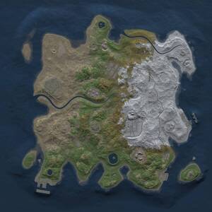 Thumbnail Rust Map: Procedural Map, Size: 3200, Seed: 139599983, 10 Monuments