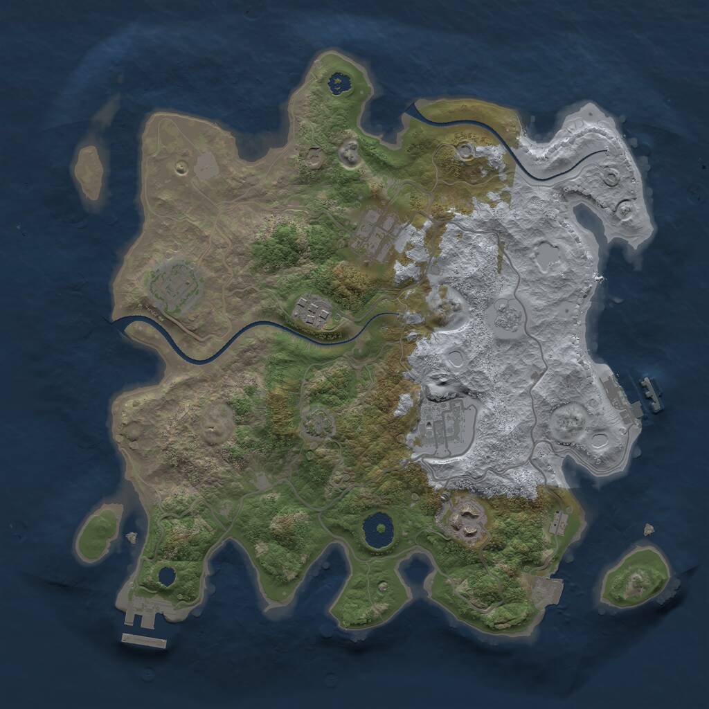 Rust Map: Procedural Map, Size: 3200, Seed: 139599983, 10 Monuments