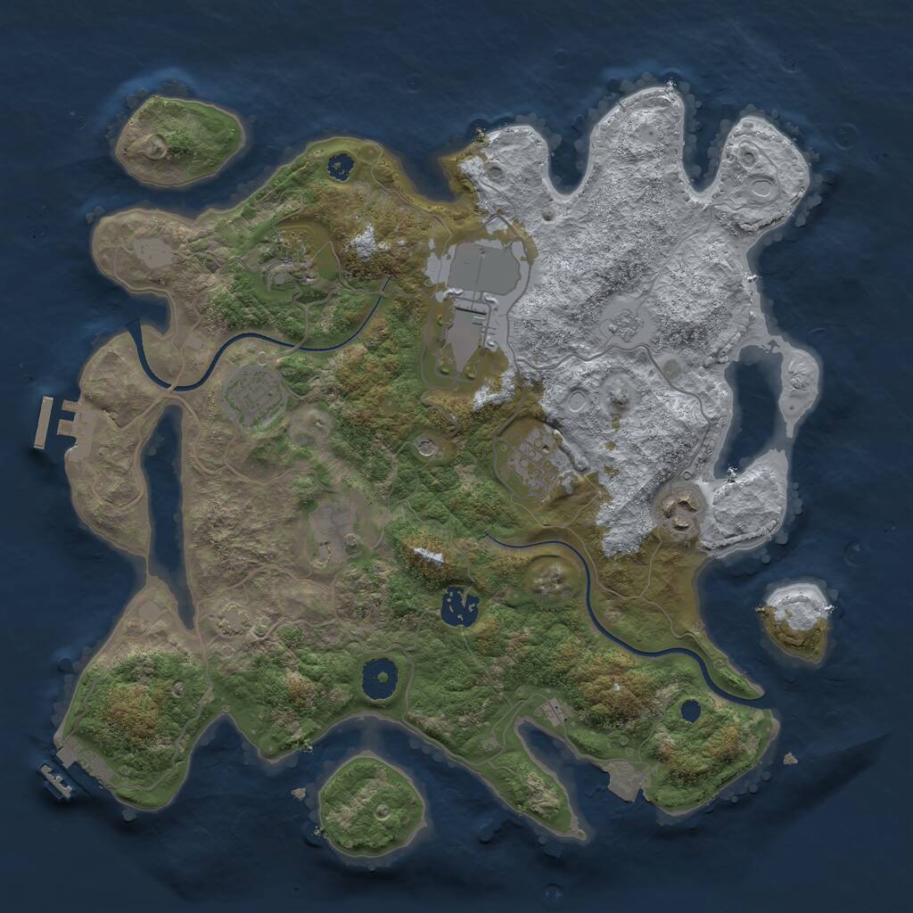 Rust Map: Procedural Map, Size: 3500, Seed: 20241107, 13 Monuments