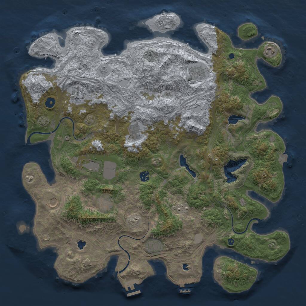 Rust Map: Procedural Map, Size: 4500, Seed: 79538810, 16 Monuments