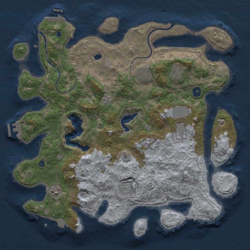 Rust Map: Procedural Map, Size: 4000, Seed: 948867185, 13 Monuments
