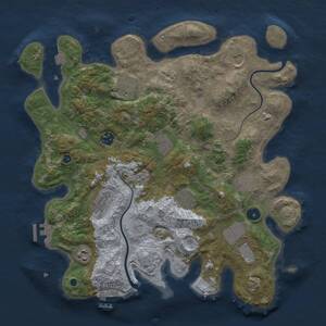 Thumbnail Rust Map: Procedural Map, Size: 3800, Seed: 1684225, 16 Monuments