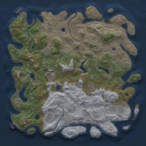 Thumbnail Rust Map: Procedural Map, Size: 4500, Seed: 143547449, 17 Monuments