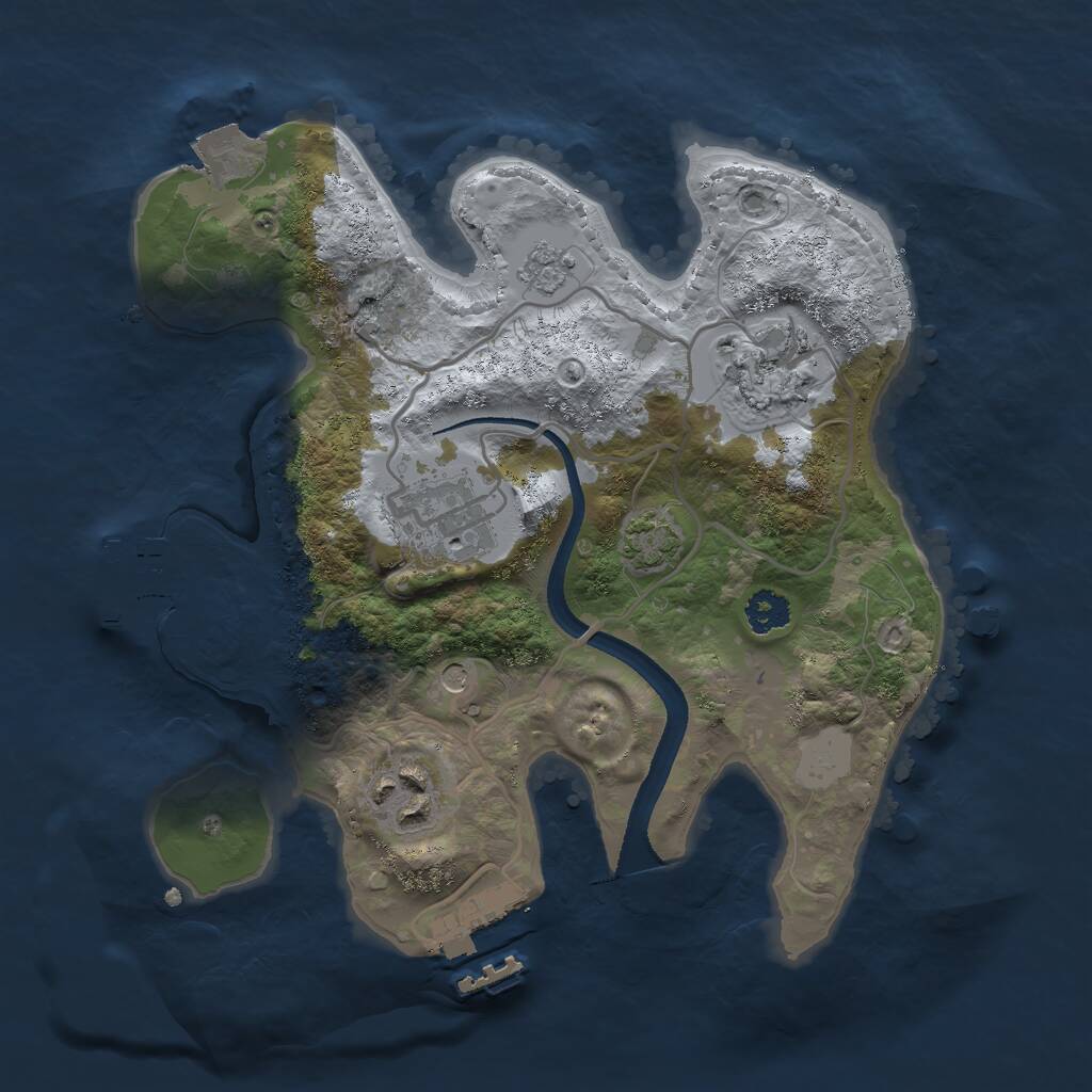 Rust Map: Procedural Map, Size: 2500, Seed: 1693633984, 9 Monuments