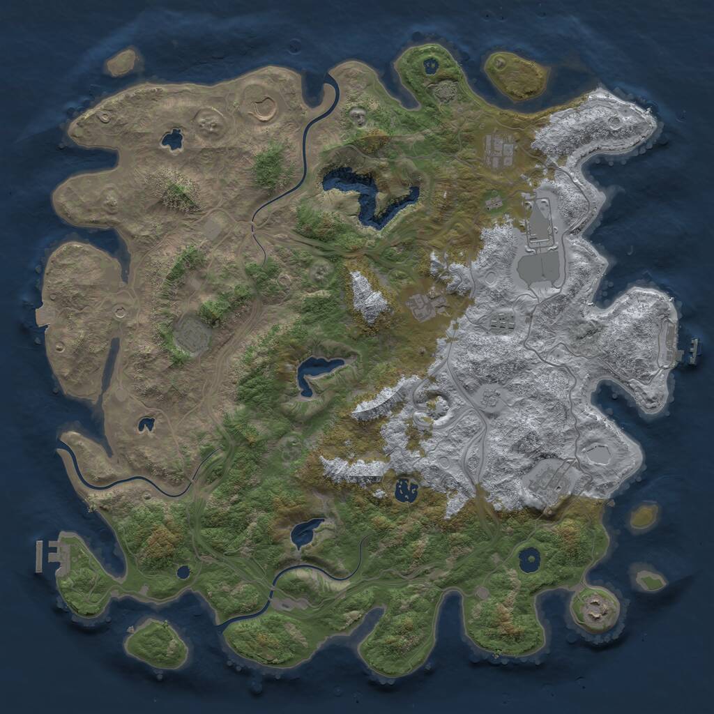 Rust Map: Procedural Map, Size: 4500, Seed: 42390509, 15 Monuments