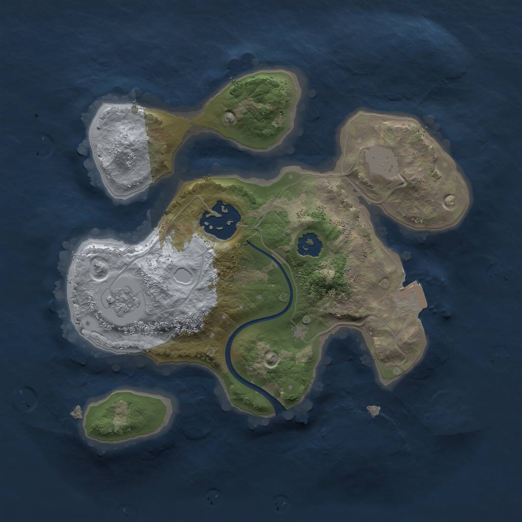 Rust Map: Procedural Map, Size: 2115, Seed: 23825, 3 Monuments