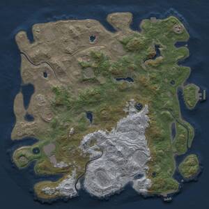 Thumbnail Rust Map: Procedural Map, Size: 4500, Seed: 909194473, 17 Monuments