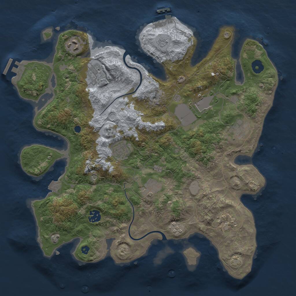 Rust Map: Procedural Map, Size: 3500, Seed: 717573970, 15 Monuments