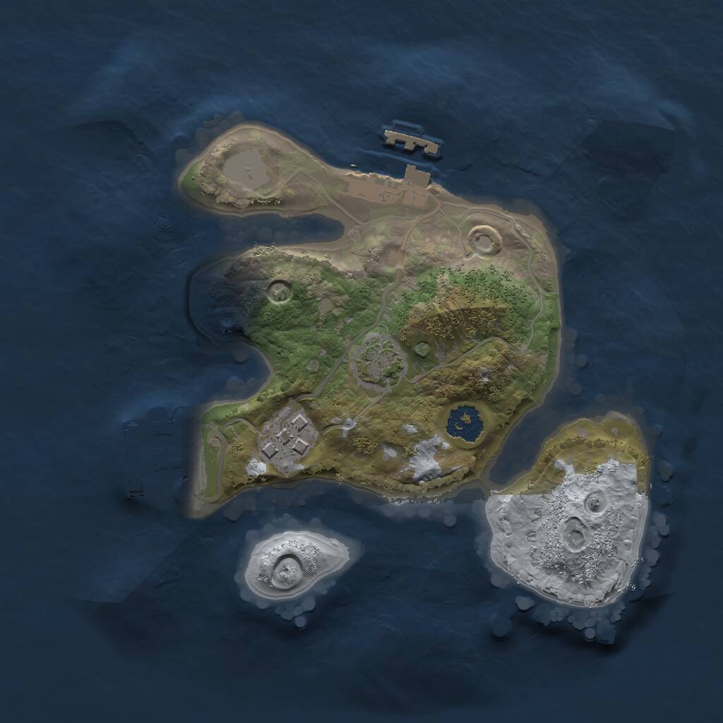 Rust Map: Procedural Map, Size: 2000, Seed: 2013767933, 5 Monuments