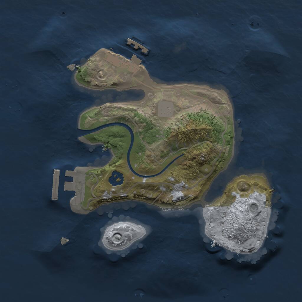 Rust Map: Procedural Map, Size: 2000, Seed: 2013767933, 3 Monuments