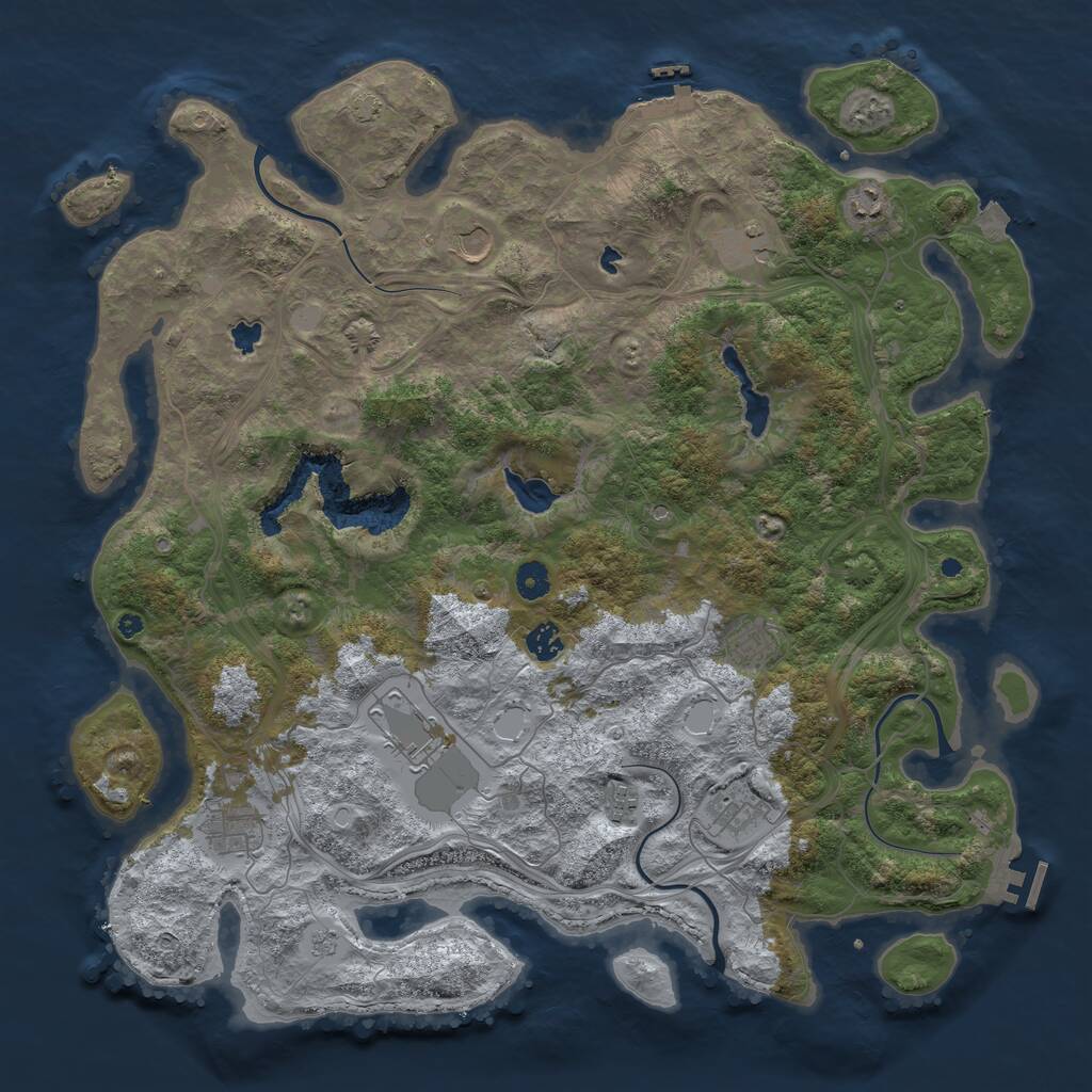 Rust Map: Procedural Map, Size: 4500, Seed: 77942872, 15 Monuments