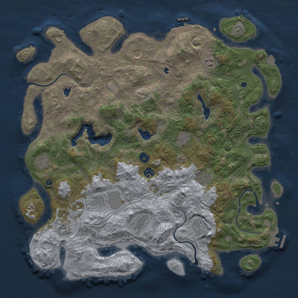 Rust Map: Procedural Map, Size: 4500, Seed: 77942872, 17 Monuments