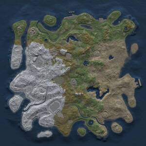 Thumbnail Rust Map: Procedural Map, Size: 4050, Seed: 461698457, 12 Monuments