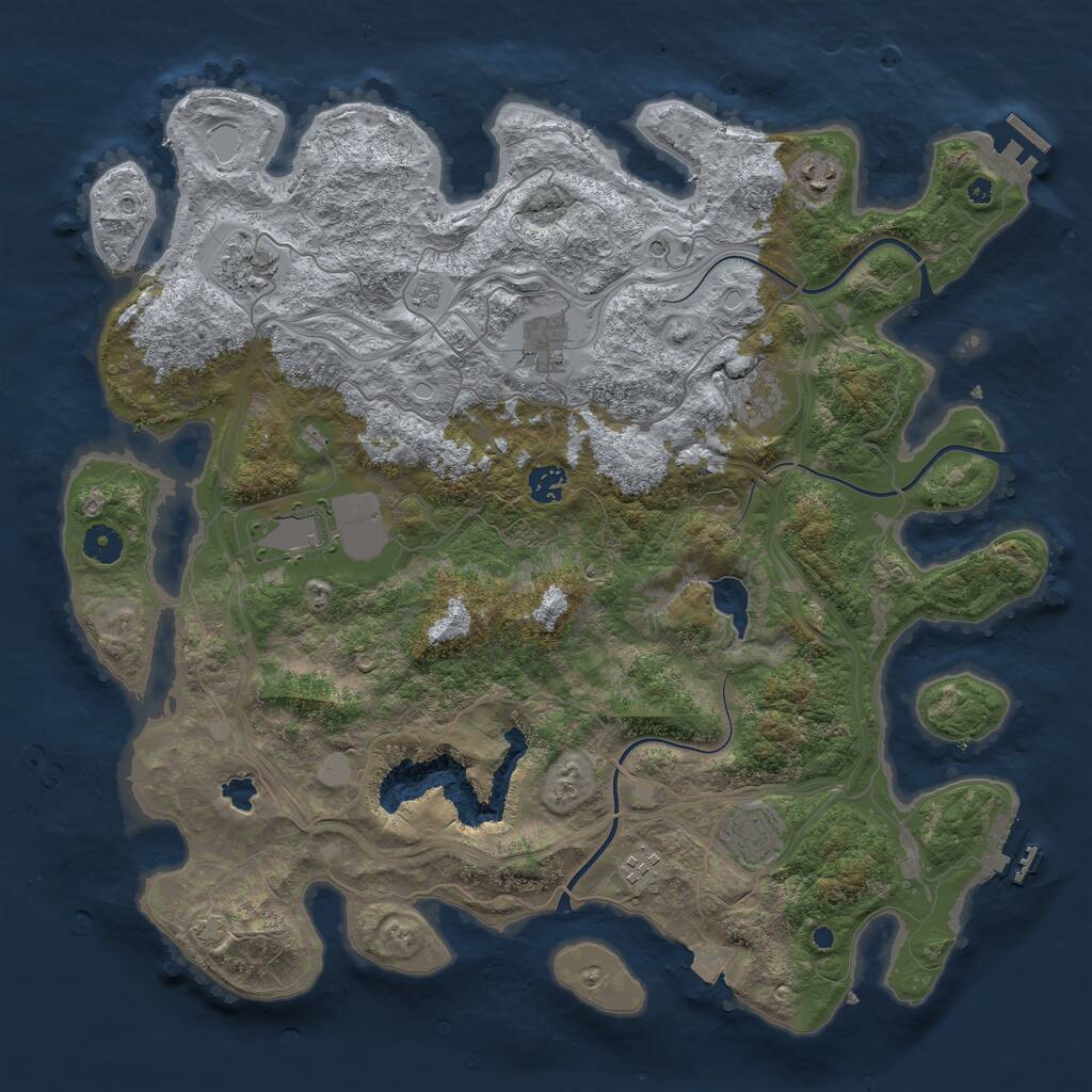 Rust Map: Procedural Map, Size: 4250, Seed: 482523680, 14 Monuments