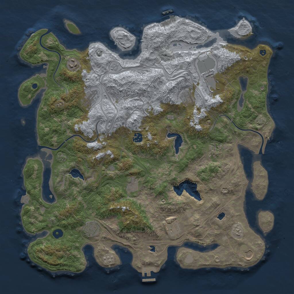 Rust Map: Procedural Map, Size: 4500, Seed: 196338798, 17 Monuments