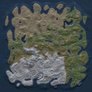 Thumbnail Rust Map: Procedural Map, Size: 5000, Seed: 1843511559, 17 Monuments