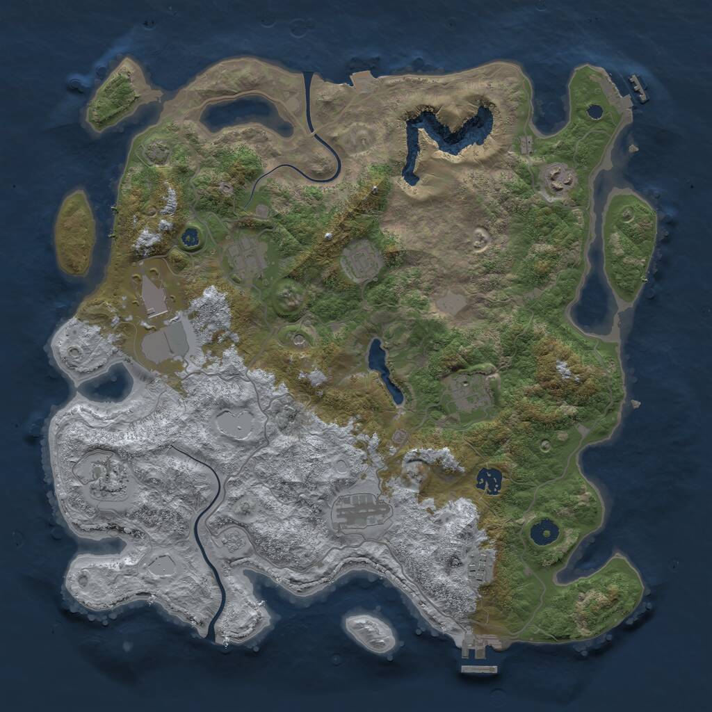 Rust Map: Procedural Map, Size: 4000, Seed: 1016598960, 15 Monuments