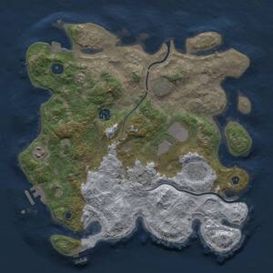 Thumbnail Rust Map: Procedural Map, Size: 3500, Seed: 233132442, 12 Monuments