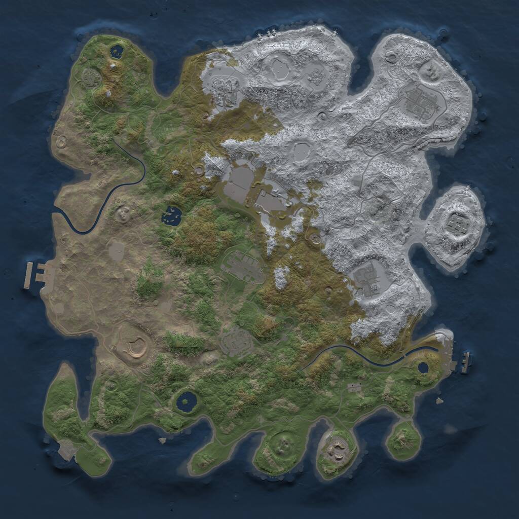 Rust Map: Procedural Map, Size: 3900, Seed: 1979250495, 16 Monuments