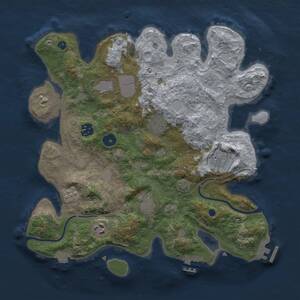 Thumbnail Rust Map: Procedural Map, Size: 3500, Seed: 884376176, 13 Monuments