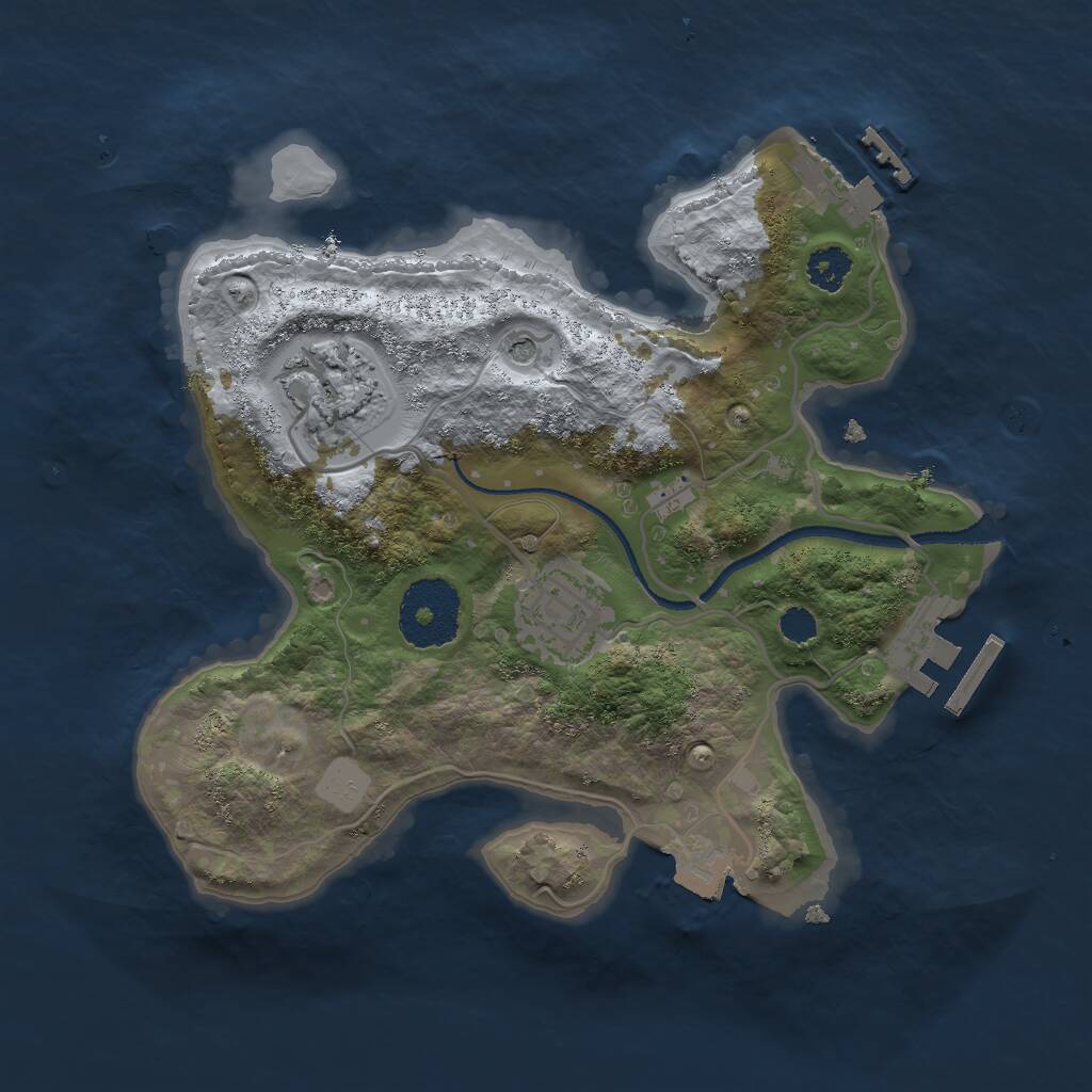 Rust Map: Procedural Map, Size: 2500, Seed: 250152978, 6 Monuments