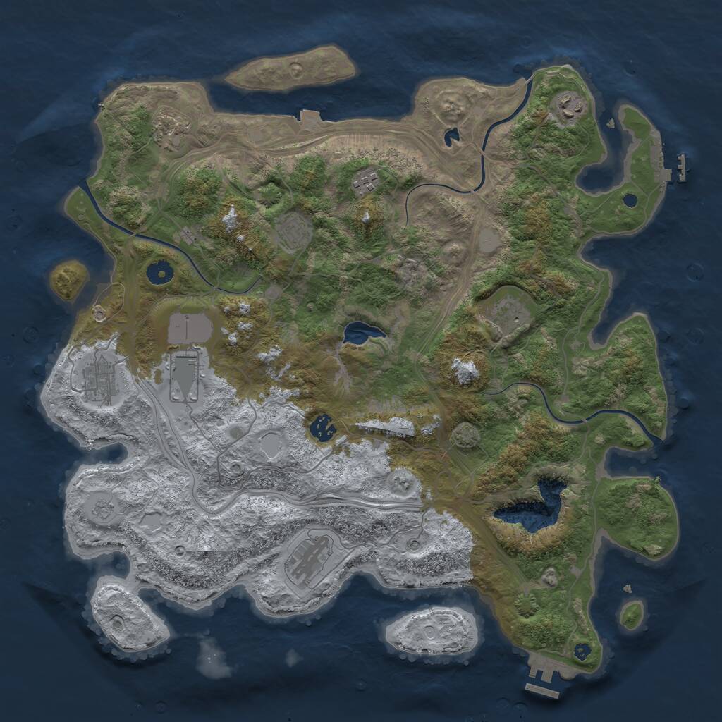 Rust Map: Procedural Map, Size: 4250, Seed: 955749277, 15 Monuments