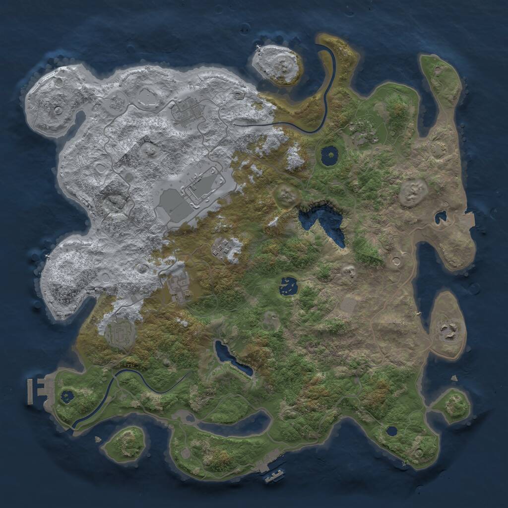 Rust Map: Procedural Map, Size: 4000, Seed: 1282472789, 14 Monuments