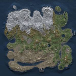 Thumbnail Rust Map: Procedural Map, Size: 3500, Seed: 1693405260, 15 Monuments