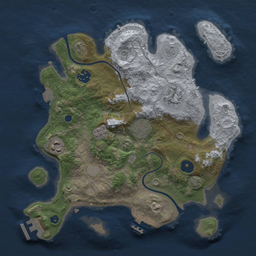 Rust Map: Procedural Map, Size: 3000, Seed: 38125199, 11 Monuments