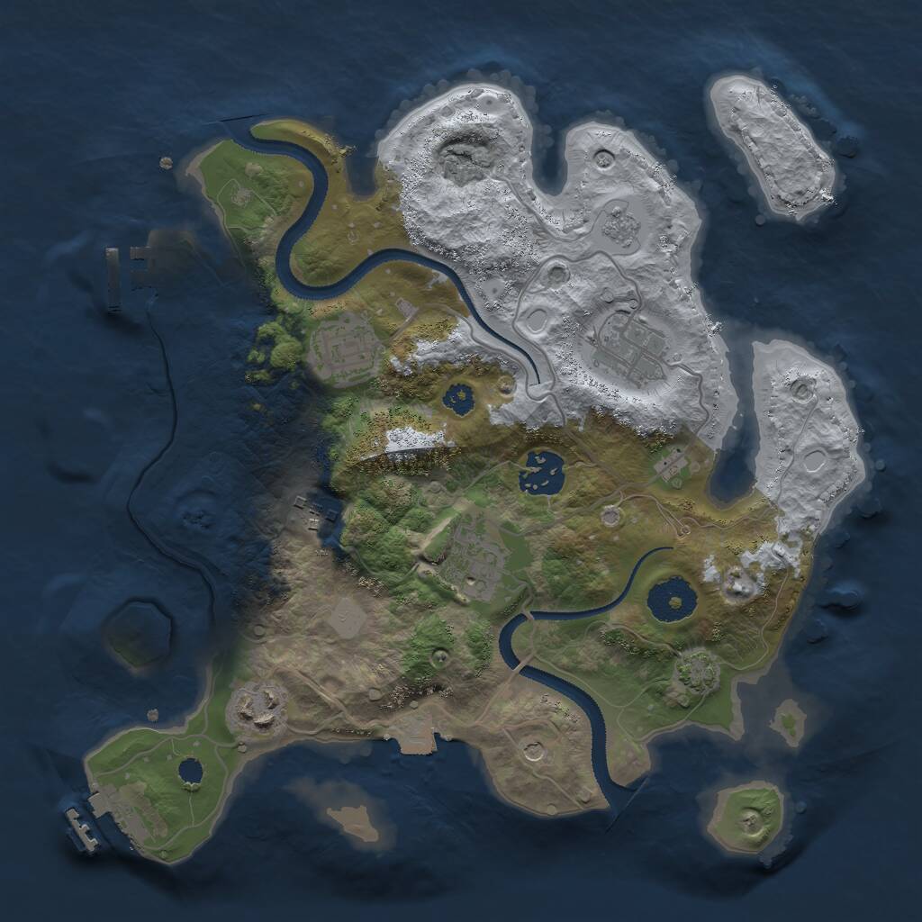 Rust Map: Procedural Map, Size: 3000, Seed: 38125199, 12 Monuments