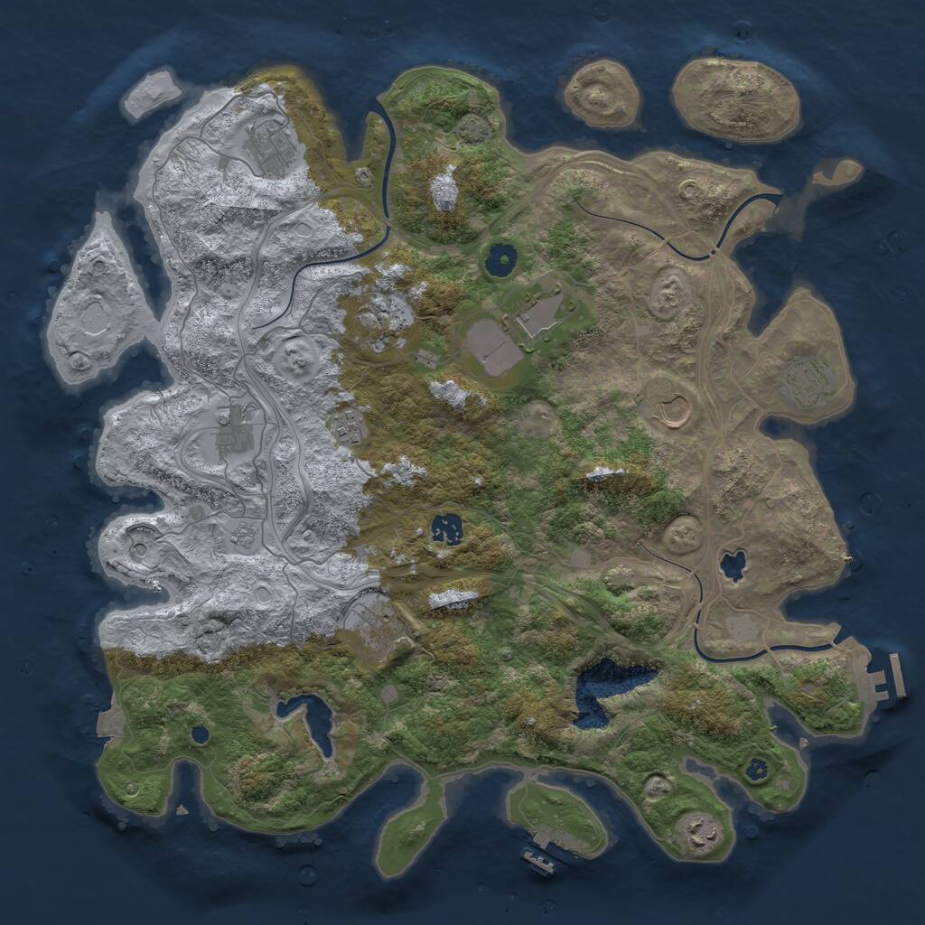 Rust Map: Procedural Map, Size: 4250, Seed: 508491418, 16 Monuments