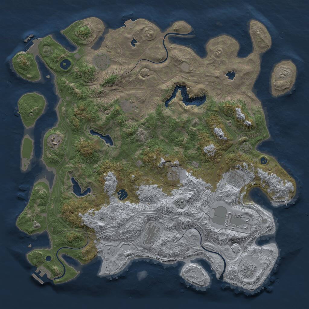 Rust Map: Procedural Map, Size: 4500, Seed: 165950475, 16 Monuments