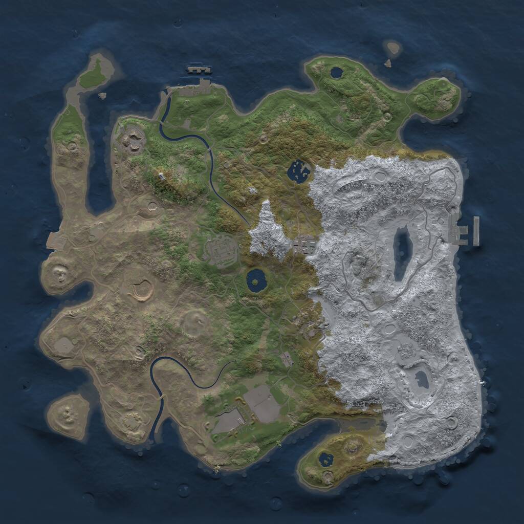 Rust Map: Procedural Map, Size: 3600, Seed: 10911, 13 Monuments