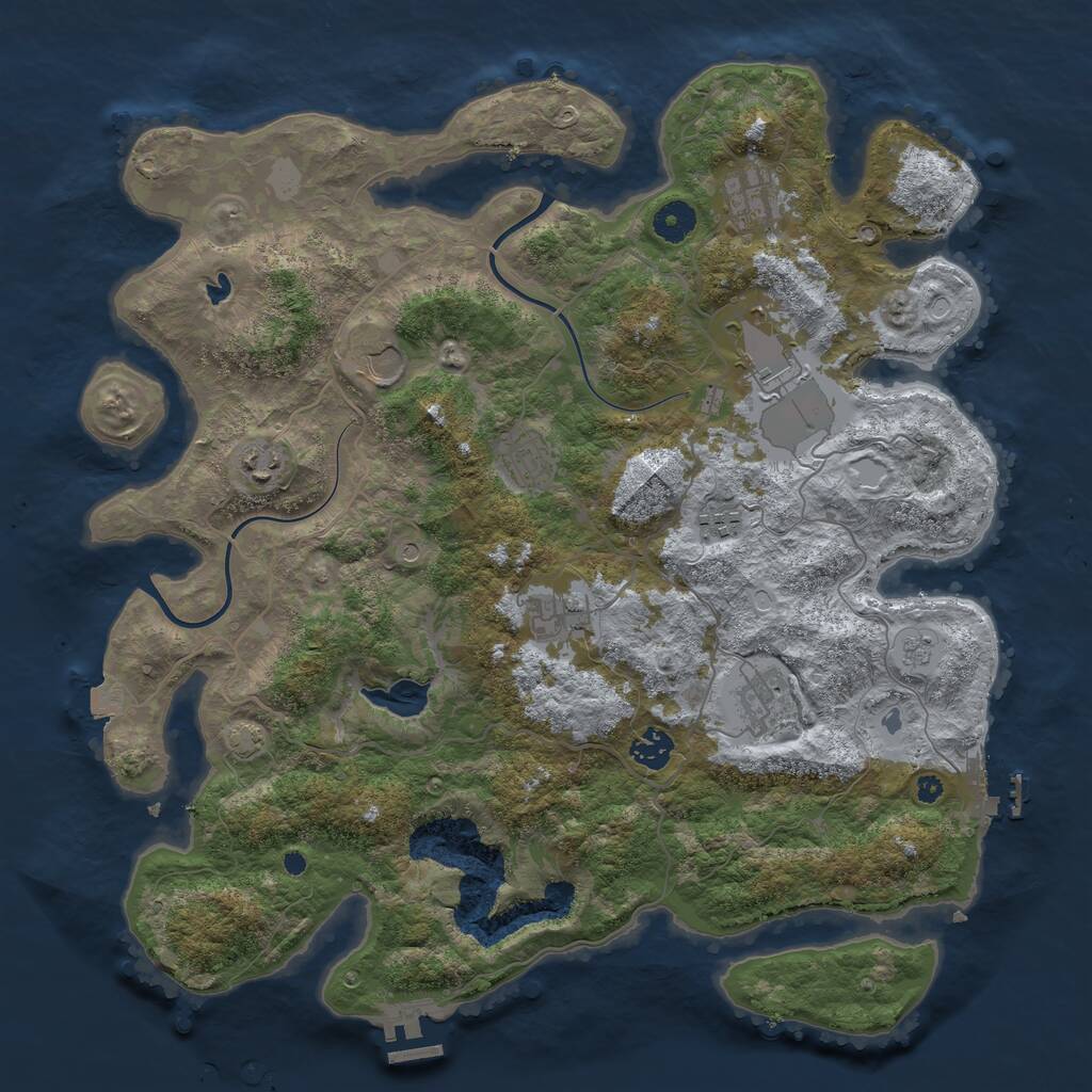 Rust Map: Procedural Map, Size: 4000, Seed: 21572, 15 Monuments