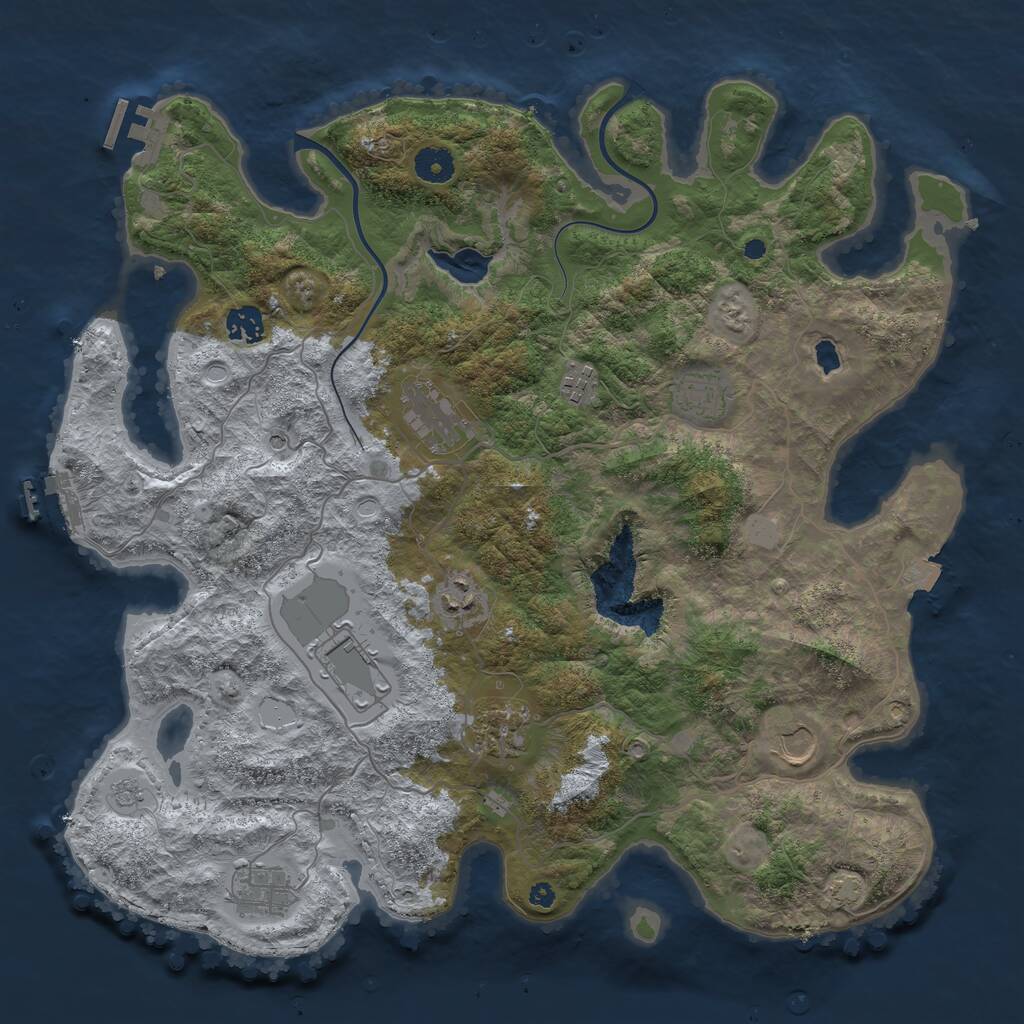 Rust Map: Procedural Map, Size: 4000, Seed: 104607679, 15 Monuments