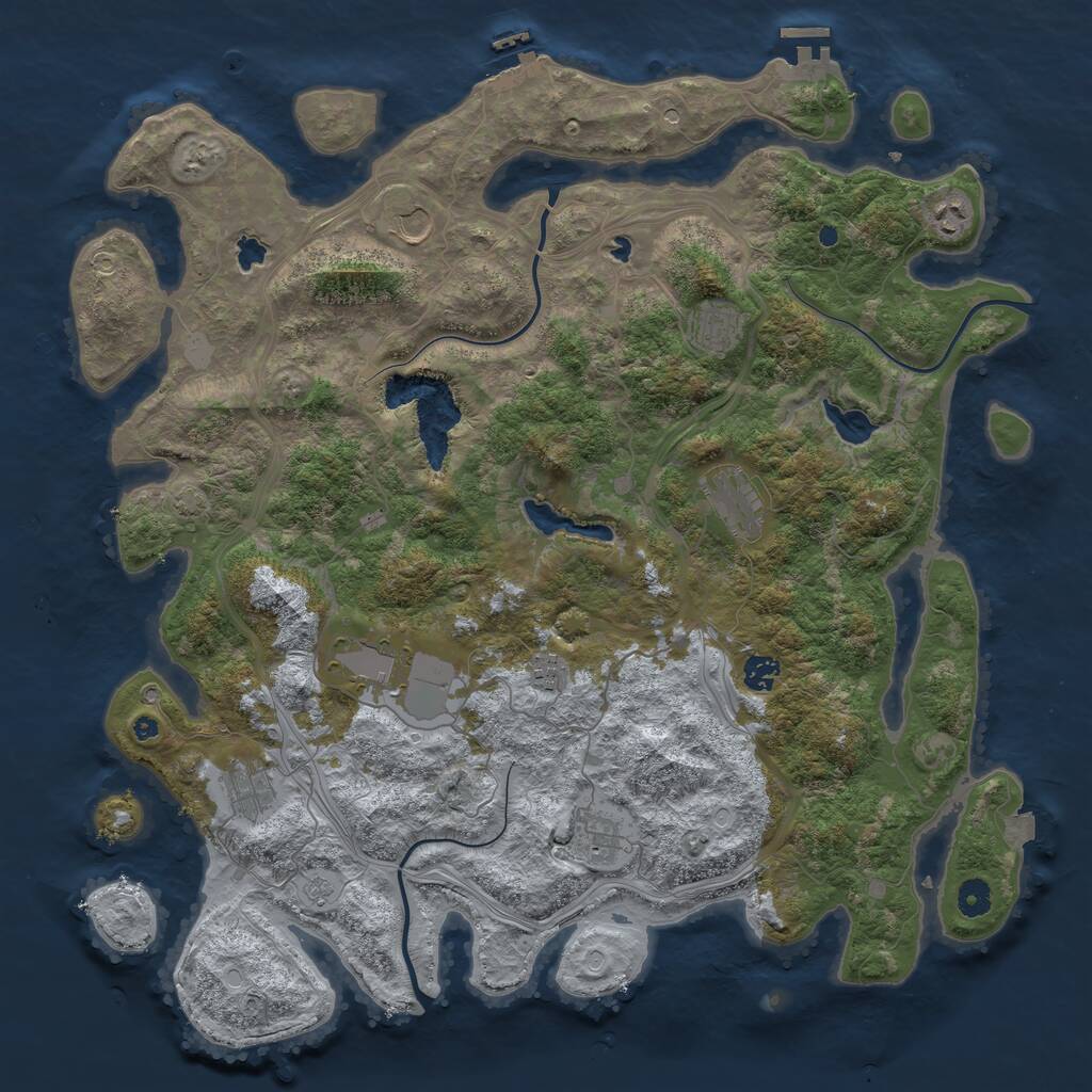 Rust Map: Procedural Map, Size: 4500, Seed: 1286013875, 15 Monuments