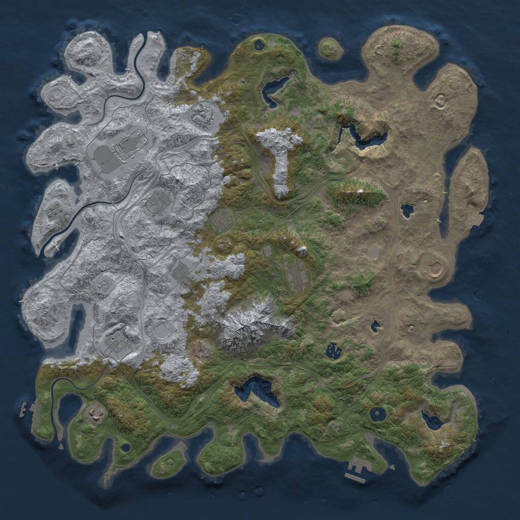 Rust Map: Procedural Map, Size: 5000, Seed: 865436243, 17 Monuments