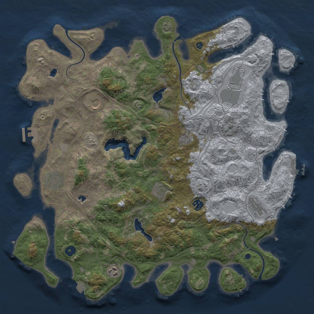 Rust Map: Procedural Map, Size: 4500, Seed: 2147476969, 14 Monuments