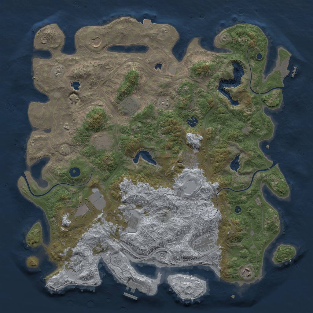 Rust Map: Procedural Map, Size: 4500, Seed: 1822082562, 17 Monuments